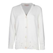 Marni Vit Bomull Cardigan Sweatshirt White, Dam