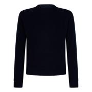 Malo Midnight Blue Cashmere Crew Neck Sweater Blue, Herr