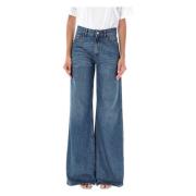 Coperni Vintage Blue Wide Leg Denim Jeans Blue, Dam