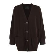 Roberto Collina Stilren Cardigan med Fickor Brown, Dam