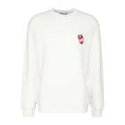 Emporio Armani Broderad Logosweatshirt i Rött Beige, Herr