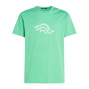 Karl Lagerfeld Wave Logo Avslappnad T-shirt Green, Herr