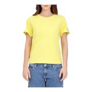 Moschino Dam T-shirt med sidestripe Yellow, Dam
