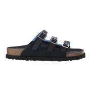 Birkenstock Marinblå Mocka Sandaler Kork Sula Blue, Herr