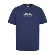 Tommy Jeans Bomull Logo T-shirt - Blå Rak passform Blue, Herr