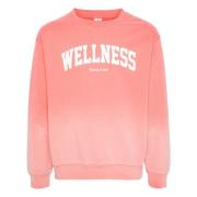 Sporty & Rich Vit Crewneck Bomullströja Pink, Herr