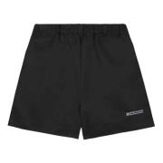 Sporty & Rich Svart Logotyp Nylon Shorts Black, Dam