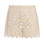 La DoubleJ Vita Margarita Macramé Shorts med Malocchio Motif White, Da...