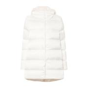 Herno Vit Dunfylld Faux-Fur Kappa White, Dam