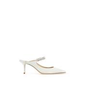 Jimmy Choo Kristalldekorerade Bing Mules White, Dam