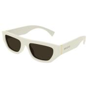 Gucci Ivory/Brown Solglasögon Gg1134S Beige, Herr