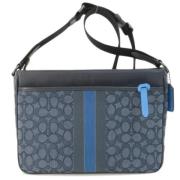 Coach Pre-owned Pre-owned Canvas axelremsvskor Blue, Dam