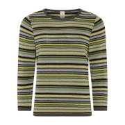 Skovhuus Randig 3/4 Ärm Pullover Blus Oasis Multicolor, Dam