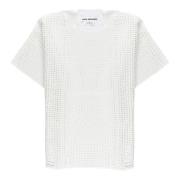 Junya Watanabe Vit T-shirt med Front Nettdetalj White, Dam