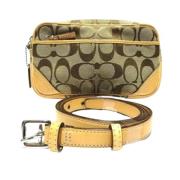 Coach Pre-owned Pre-owned Tyg axelremsvskor Beige, Dam