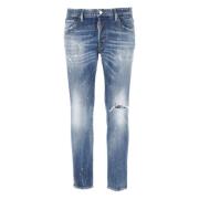 Dsquared2 Blå Ripped Bomulls Jeans Blue, Herr