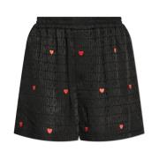 Moschino Shorts med broderat mönster Black, Dam