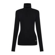 Balmain Ull turtleneck Black, Dam