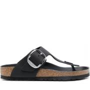 Birkenstock Gizeh Oiled Leather Sandaler Black, Dam