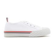 Thom Browne Vita Sneakers med Randig Kant White, Herr