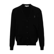 Maison Kitsuné Svart Stickat för Män Black, Herr