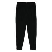 Issey Miyake Svarta Veckade Cropped Byxor Black, Herr