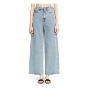 TotêMe Blåtvättad Wide Leg Denim Jeans Blue, Dam