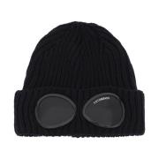 C.p. Company Goggle Beanie Hat i mjuk merinoull Blue, Herr