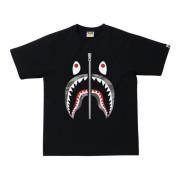 A Bathing APE Färg Camo Haj Tee Begränsad Upplaga Black, Herr