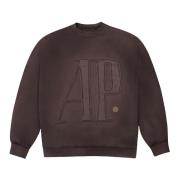 Travis Scott Begränsad upplaga Logo Crewneck Brun Brown, Herr