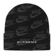 Nike Supreme Jacquard Logos Beanie Limited Edition Black, Unisex