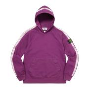 Stone Island Lila Randig Huva Tröja Begränsad Upplaga Purple, Herr