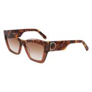 Salvatore Ferragamo Brun Acetat Dam Solglasögon Brown, Dam