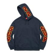 Supreme Chenille Hooded Sweatshirt Navy Limited Edition Blue, Herr