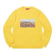 Supreme Begränsad upplaga Stad Aerial Crewneck Sweatshirt Yellow, Herr