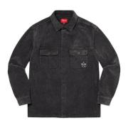 Supreme Svart Corduroy Skjorta med Fickor Black, Herr