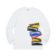 Supreme Begränsad upplaga Multi Logo Långärmad T-shirt White, Herr