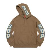 Supreme Chenille Hooded Sweatshirt Olive Brown Green, Herr