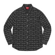 Supreme Svart Jacquard Denim Skjorta Limited Edition Black, Herr