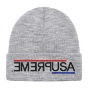 Supreme USA Beanie Heather Grey Limited Edition Gray, Unisex