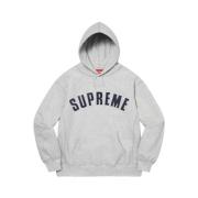 Supreme Begränsad Upplaga Pärla Logotyp Hoodie Grå Gray, Herr