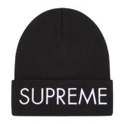 Supreme Svart Capital Beanie Begränsad Upplaga Black, Unisex