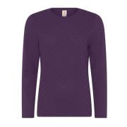 Skovhuus Prickig Struktur Pullover Blus Vatican Purple, Dam