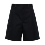 Gucci Skräddade Twill Shorts med Web Stripe Black, Herr