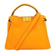 Fendi Vintage Pre-owned Laeder handvskor Orange, Dam