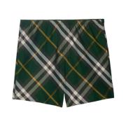 Burberry Grön Rutig Twill Weave Shorts Green, Herr