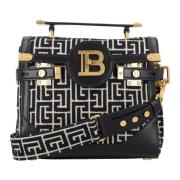 Balmain B-Buzz 23 Monogram Handväska Avorio Nero Black, Dam