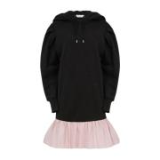 Nina Ricci Svart Peplum Hoodie Klänning Black, Dam