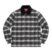 Supreme Begränsad Upplaga Flanellskjorta med Fuskpälskrage Black, Herr