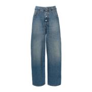 MM6 Maison Margiela Ljusblåa vida jeans i denim Blue, Dam